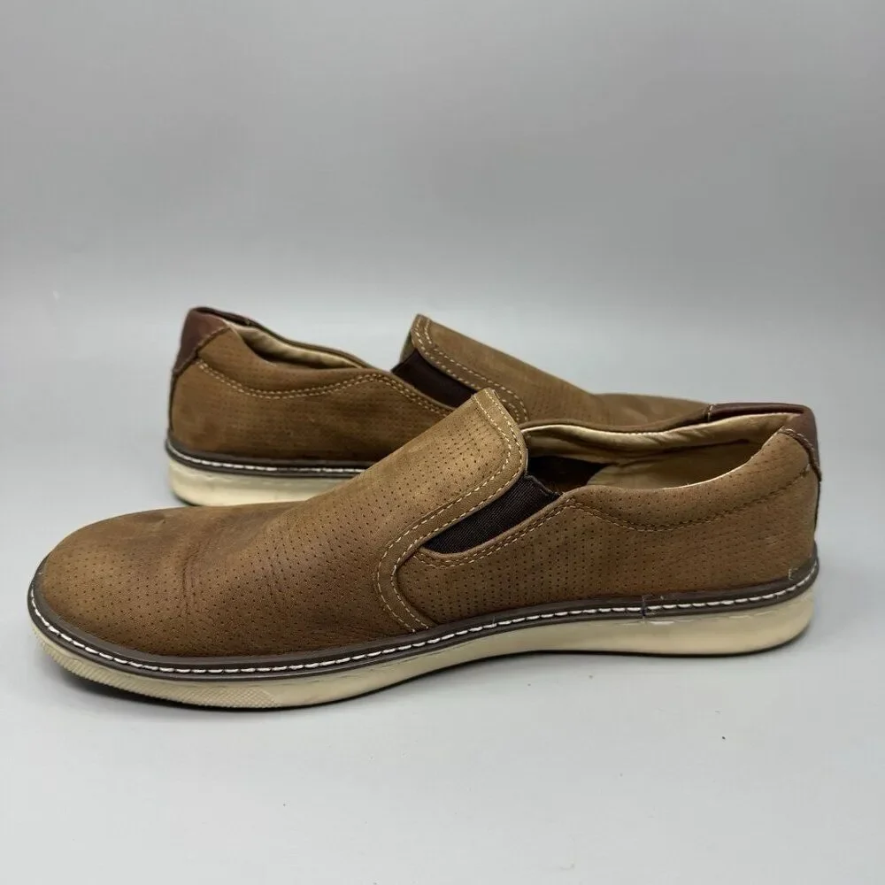 Johnston Murphy McGuffey Leather Loafers Sz 9m Brown Sheepskin Comfort Sole